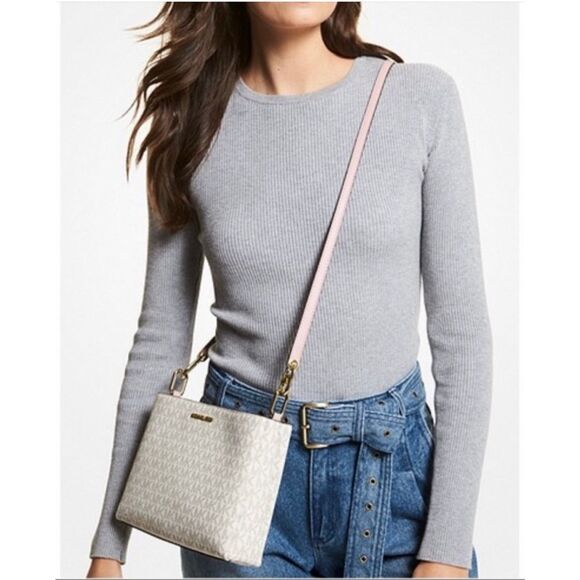 Michael Kors Trisha Medium Logo Crossbody Bag EUC - Picture 1 of 16